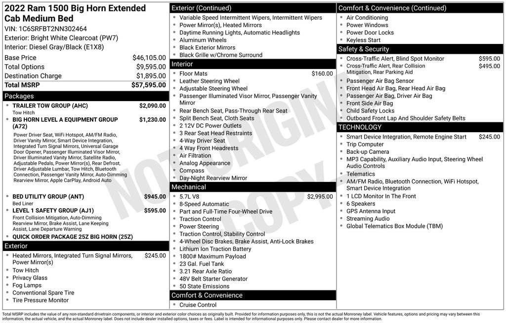Used 2022 RAM 1500 Big Horn w/ Trailer Tow Group AWD/4WD image 37