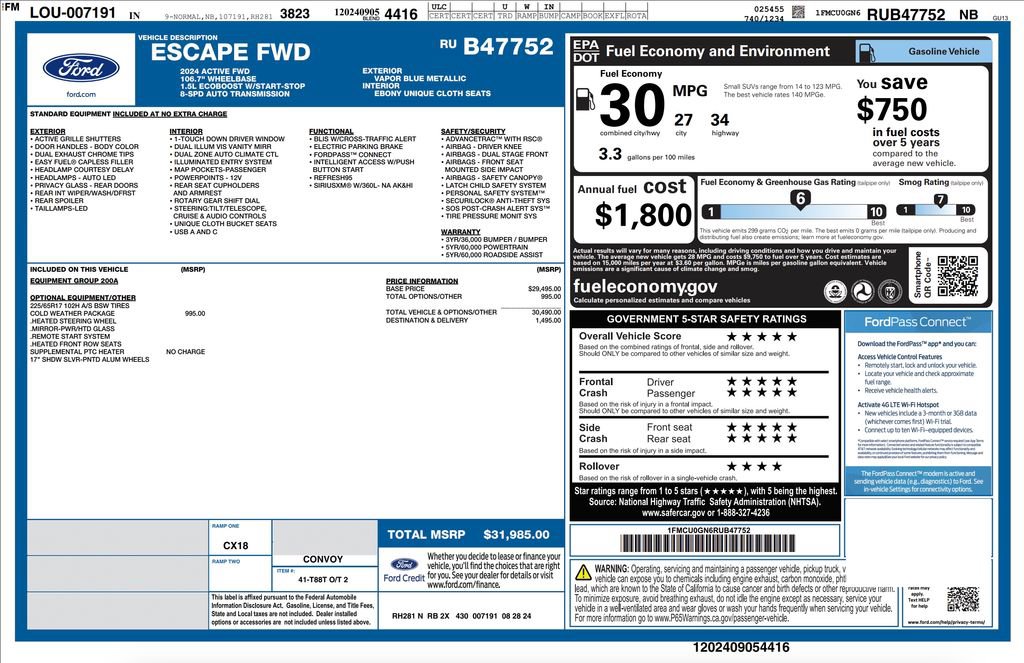 Used 2024 Ford Escape Active w/ Cold Weather Package FWD image 2