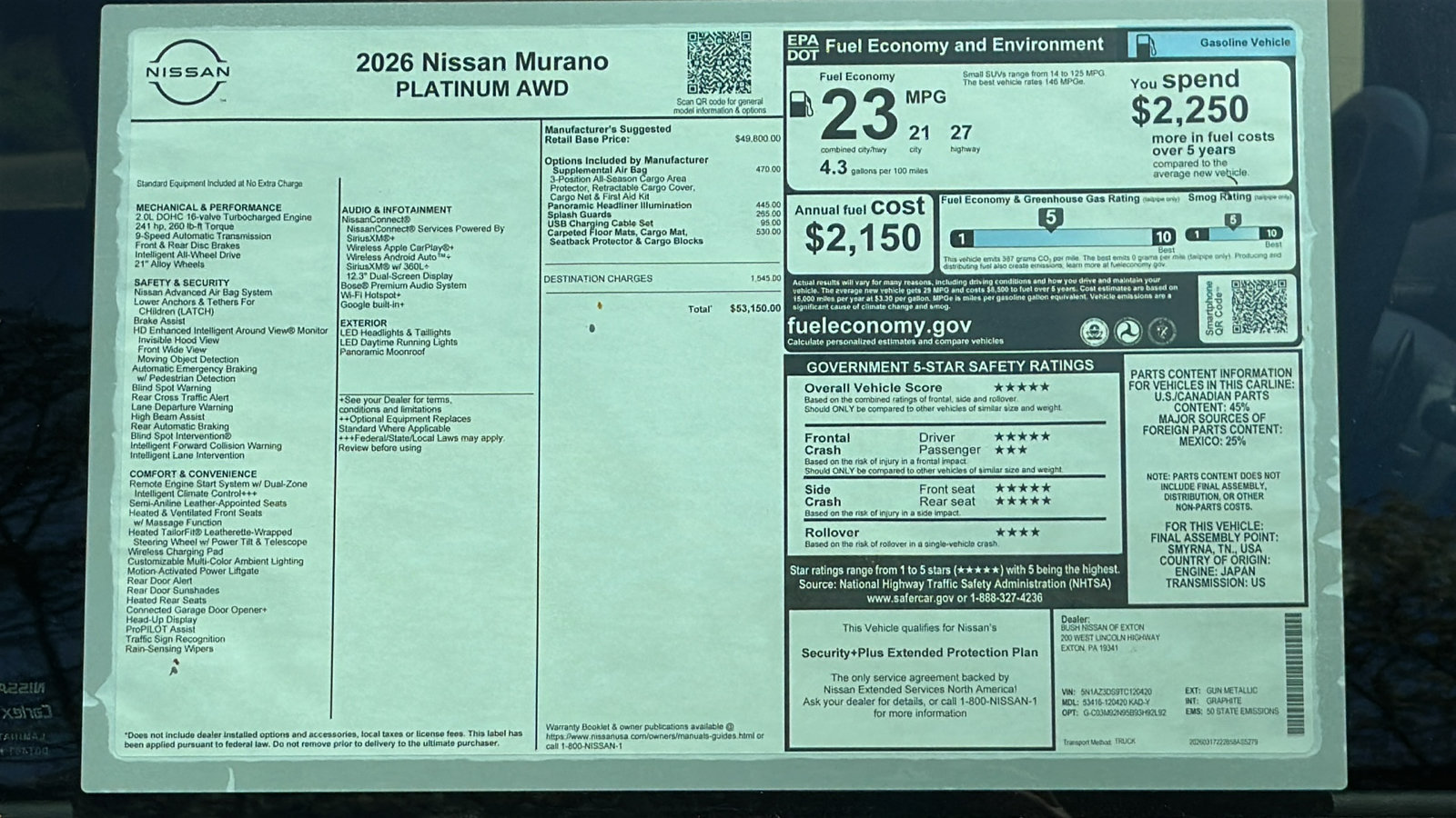 New 2026 Nissan Murano Platinum w/ Cargo Package AWD/4WD image 12