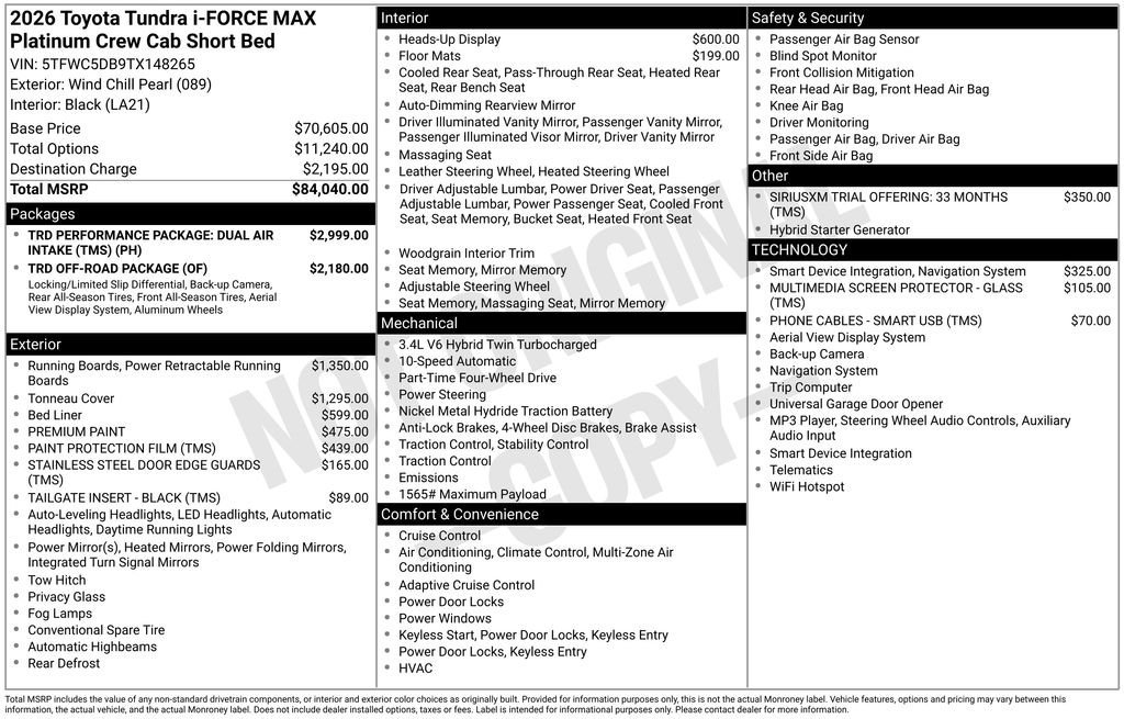 New 2026 Toyota Tundra Platinum AWD/4WD image 7