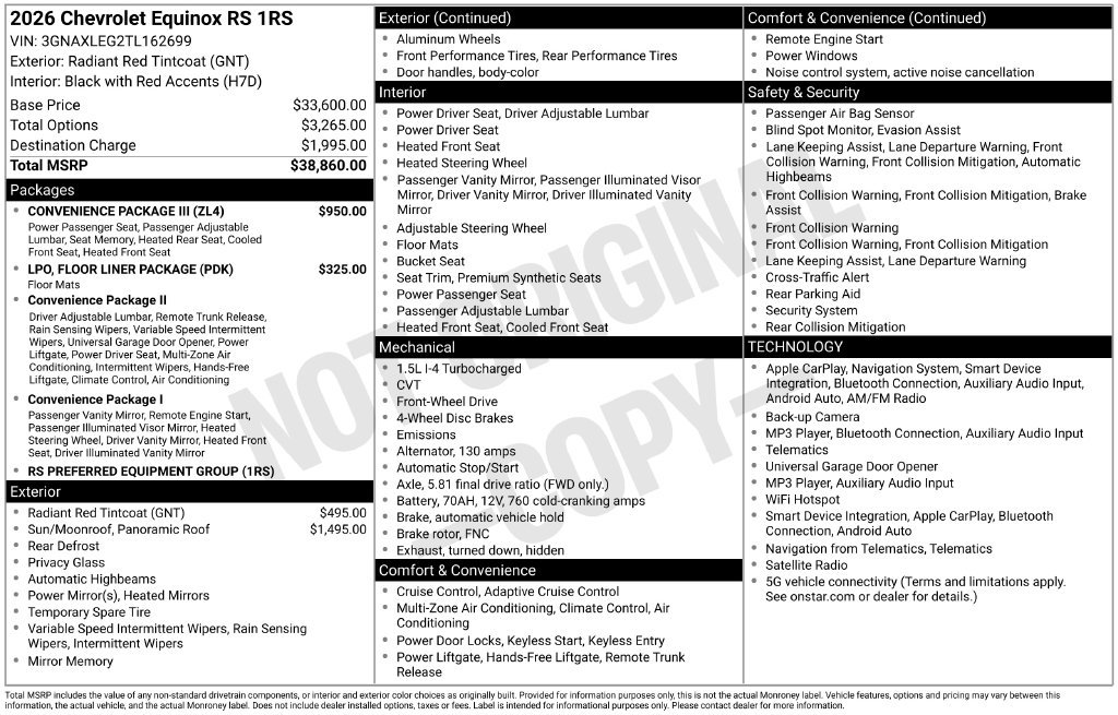Used 2026 Chevrolet Equinox RS w/ Convenience Package III FWD image 20