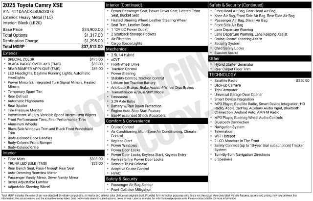 Certified 2025 Toyota Camry XSE FWD image 34