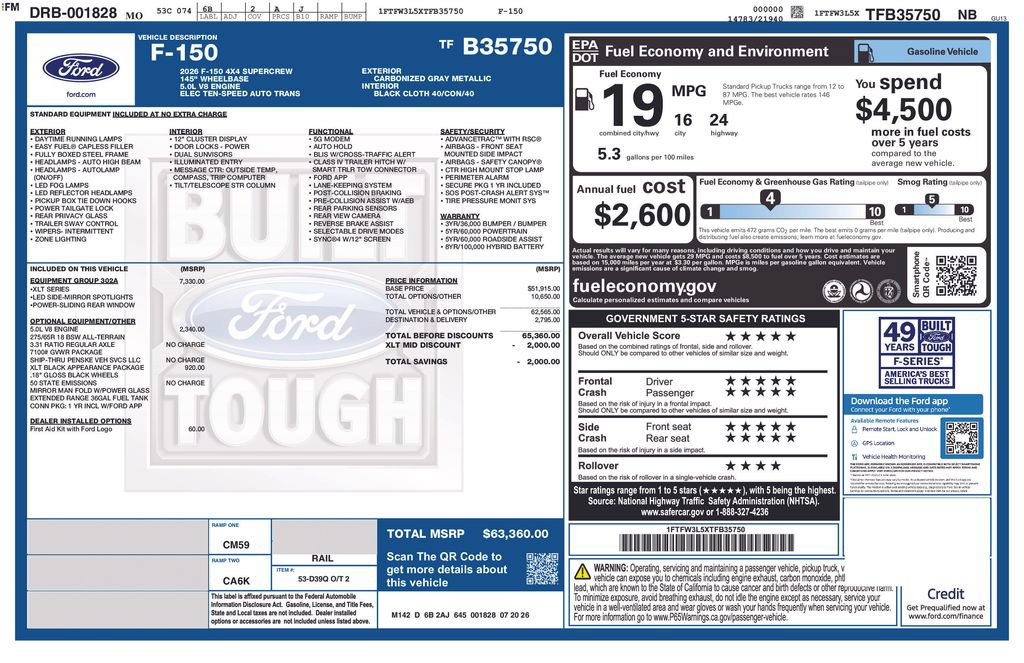 New 2026 Ford F150 XLT w/ Equipment Group 302A MID AWD/4WD image 47