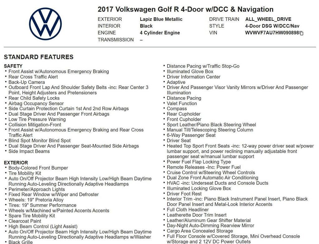 Used 2017 Volkswagen Golf R 4-Door image 17
