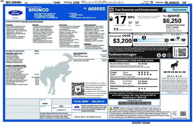 Certified 2024 Ford Bronco Wildtrak AWD/4WD image 42