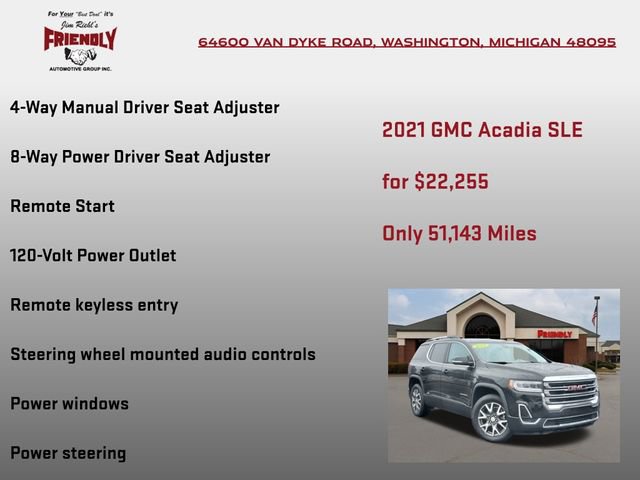 Used 2021 GMC Acadia SLE w/ Driver Convenience Package image 20