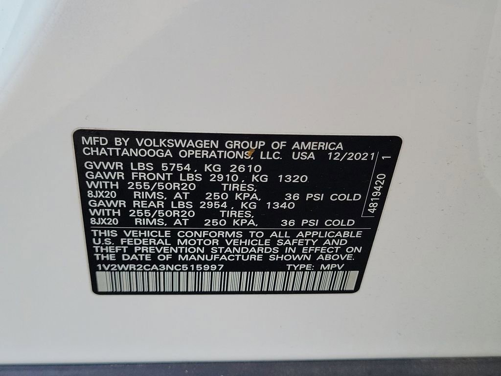 Used 2022 Volkswagen Atlas SE FWD image 32