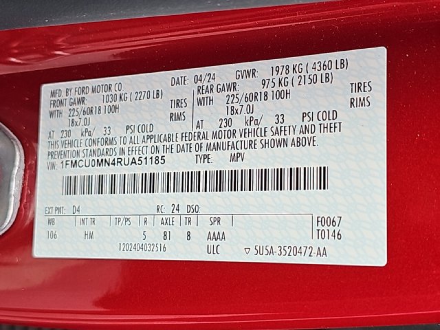 Certified 2024 Ford Escape ST-Line w/ Tech Pack #1 FWD image 39