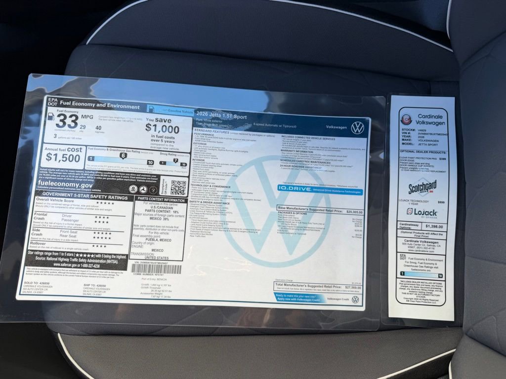 New 2026 Volkswagen Jetta Sport image 30