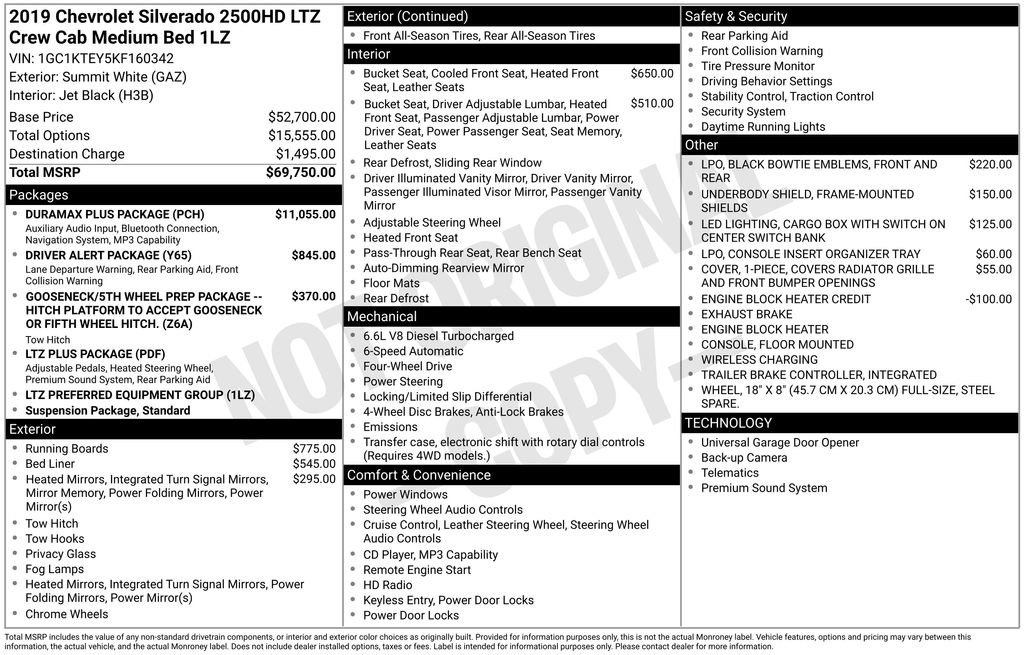 Used 2019 Chevrolet Silverado 2500 LTZ w/ Duramax Plus Package AWD/4WD image 7