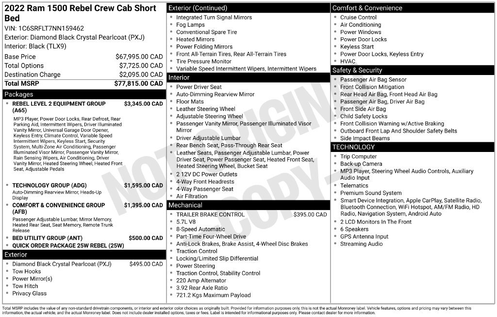 Used 2022 RAM 1500 Rebel w/ Rebel Level 2 Equipment Group AWD/4WD image 45