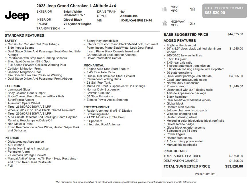 Used 2023 Jeep Grand Cherokee L Laredo image 36