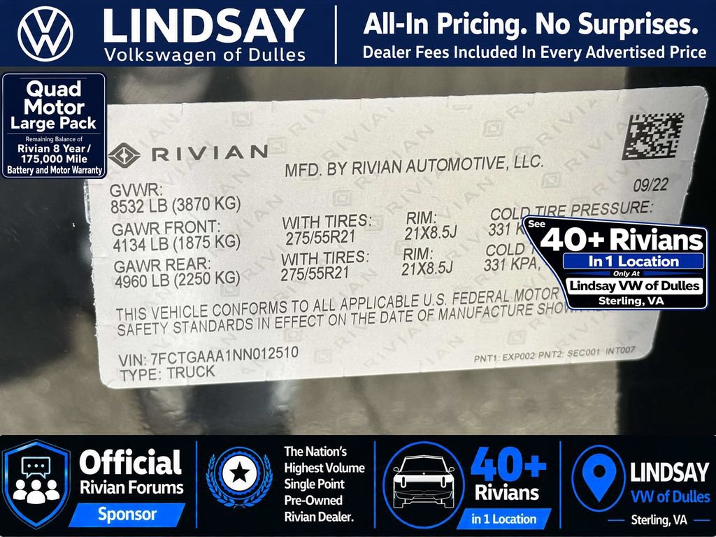 Used 2022 Rivian R1T Adventure AWD/4WD image 28
