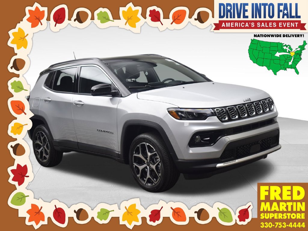 New 2026 Jeep Compass Limited w/ Sun, Sound & Navigation Group AWD/4WD 360° Tour