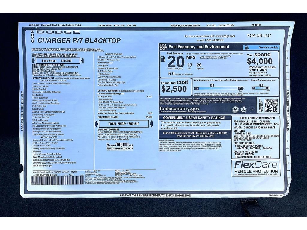 New 2026 Dodge Charger GT w/ Blacktop Package image 13