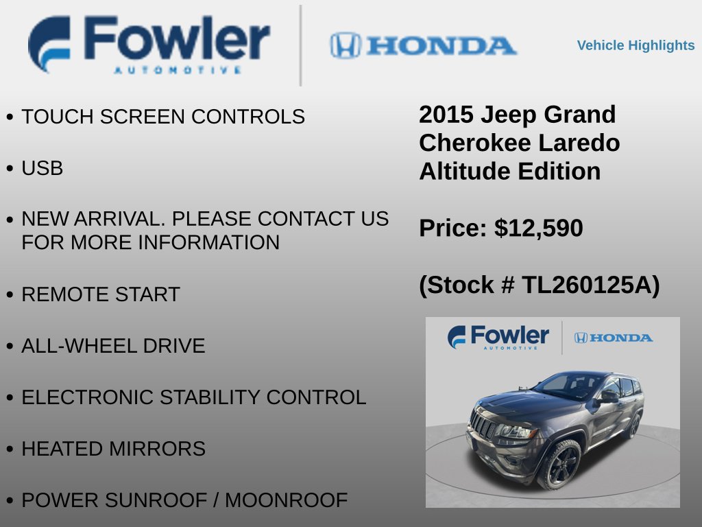 Used 2015 Jeep Grand Cherokee Altitude AWD/4WD image 8