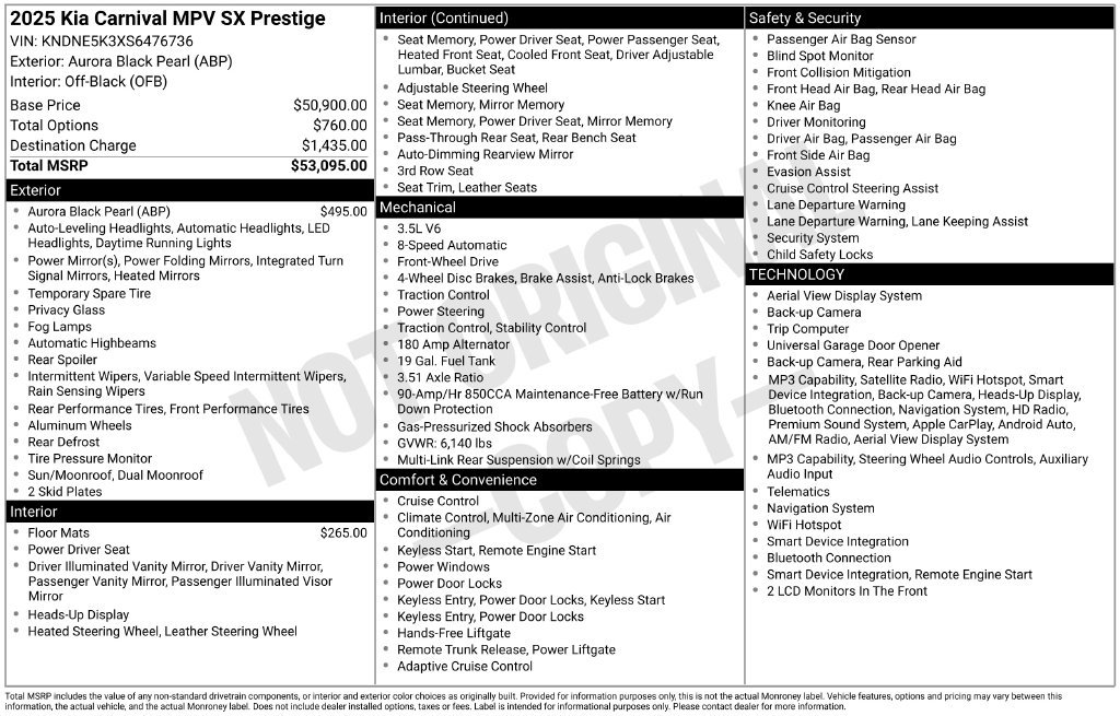 Certified 2025 Kia Carnival SX Prestige FWD image 32