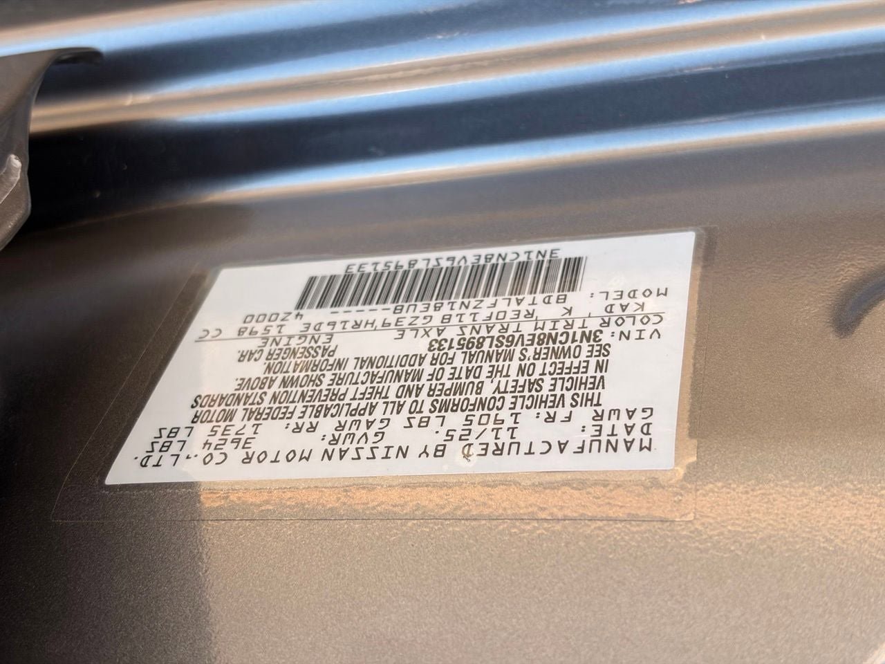 Certified 2025 Nissan Versa SV w/ Trunk Package FWD image 30
