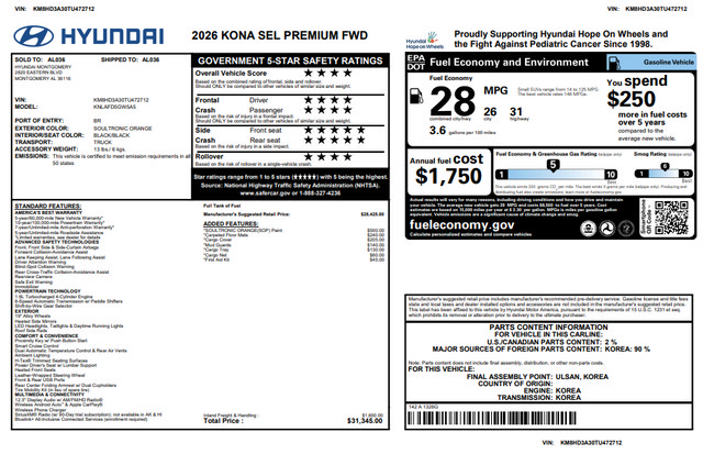 New 2026 Hyundai Kona SEL Premium FWD image 46