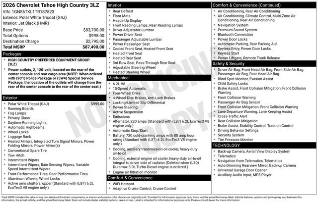 Used 2026 Chevrolet Tahoe High Country image 4