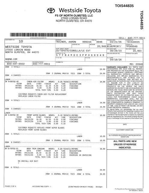 Certified 2023 Toyota Corolla LE w/ Carpet Mat Package (TMS) FWD image 24