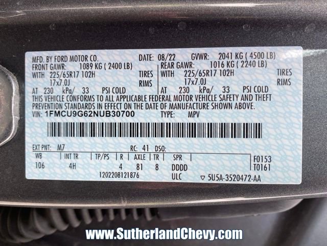 Used 2022 Ford Escape SE w/ Convenience Package AWD/4WD image 44