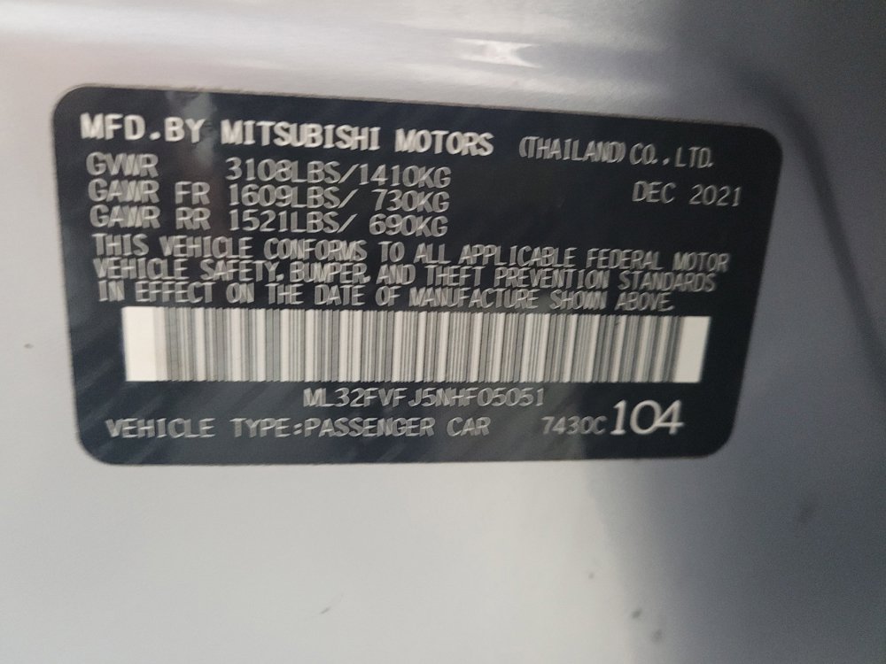 Used 2022 Mitsubishi Mirage G4 SE FWD image 33