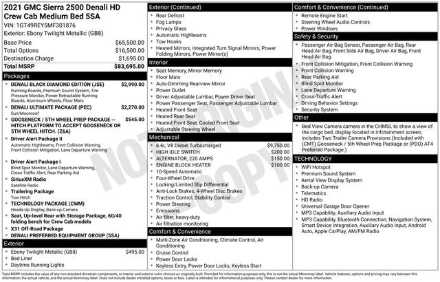Used 2021 GMC Sierra 2500 Denali w/ Denali Black Diamond Edition AWD/4WD image 1