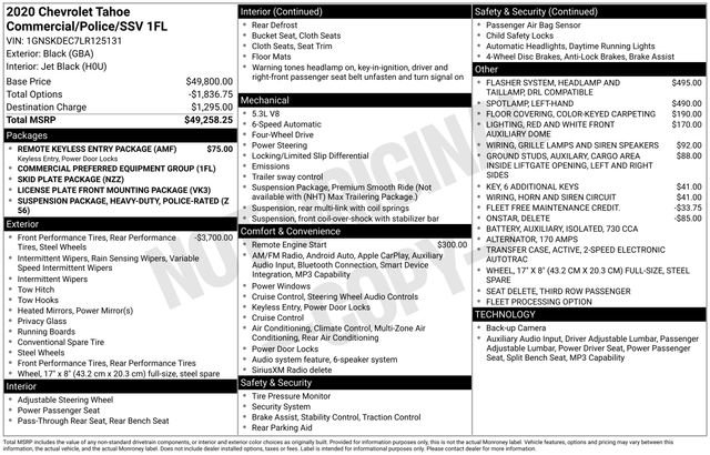 Used 2020 Chevrolet Tahoe 4WD w/ Remote Keyless Entry Package image 15