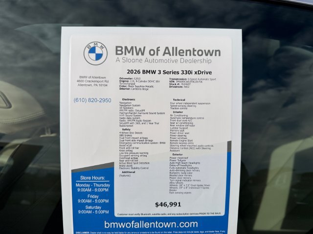 Certified 2026 BMW 330i xDrive Sedan w/ Premium Package AWD/4WD image 40