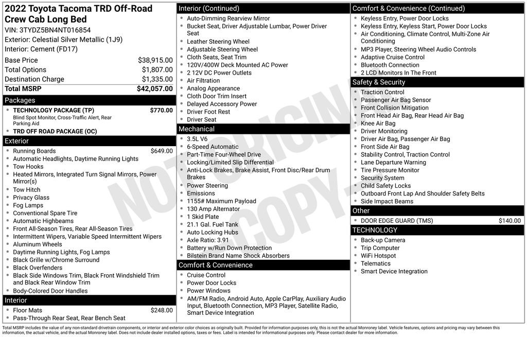 Used 2022 Toyota Tacoma TRD Off-Road w/ Technology Package image 26