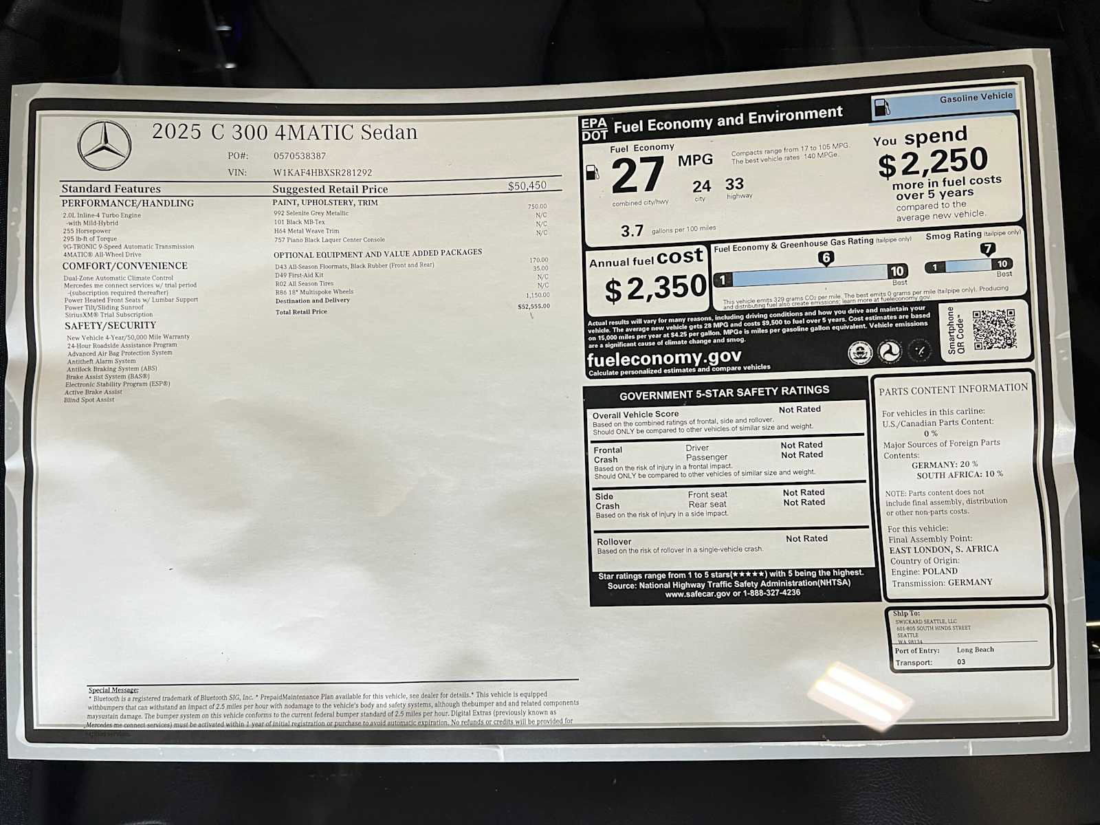 Used 2025 Mercedes-Benz C 300 4MATIC Sedan image 33