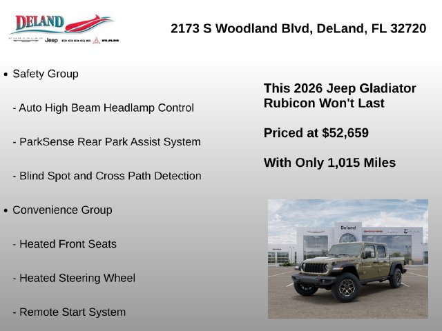 New 2026 Jeep Gladiator Rubicon w/ Safety Group AWD/4WD image 7