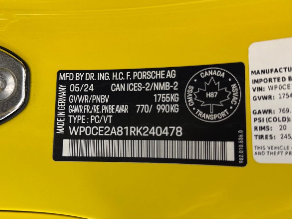 Certified 2024 Porsche 718 Boxster Spyder RS RWD image 30