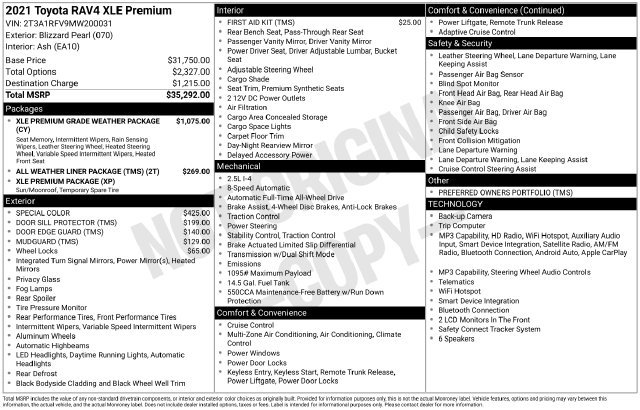 Certified 2021 Toyota RAV4 XLE Premium AWD/4WD image 35