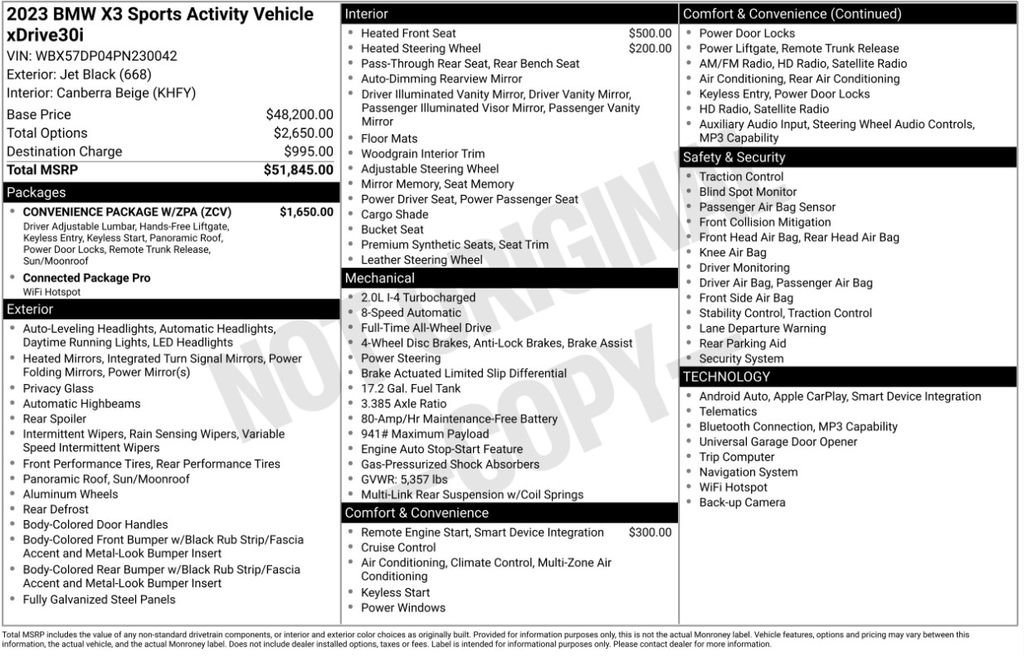 Used 2023 BMW X3 xDrive30i w/ Convenience Package w/ZPA AWD/4WD image 6