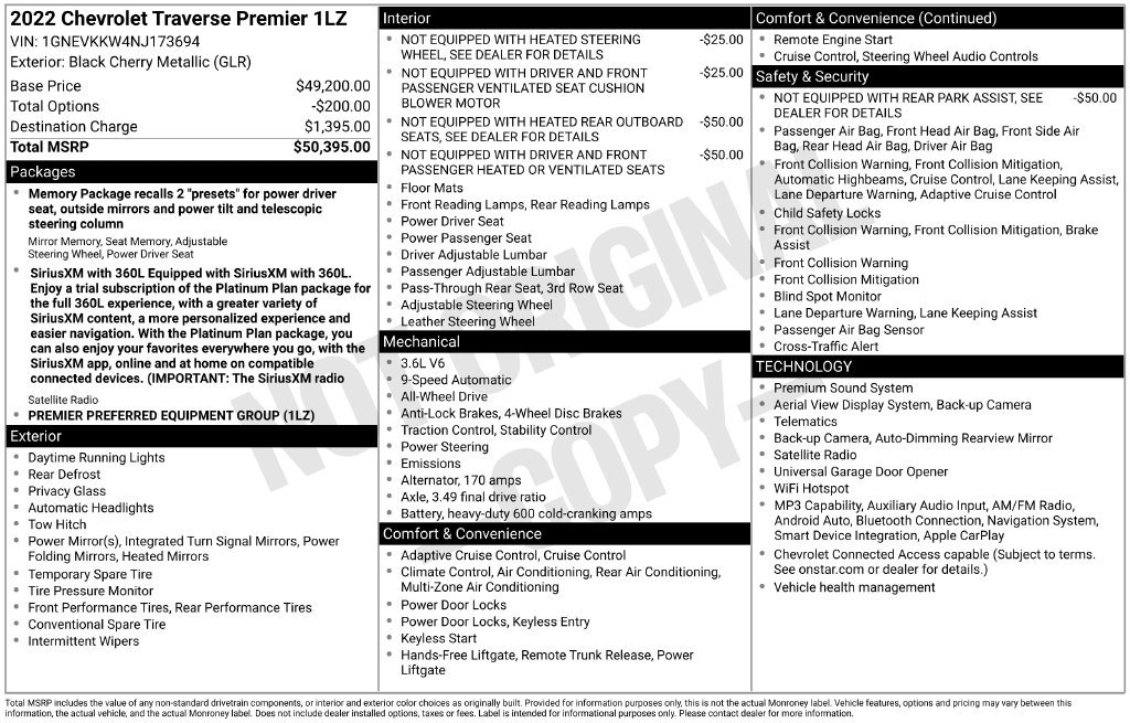 Certified 2022 Chevrolet Traverse Premier AWD/4WD image 16