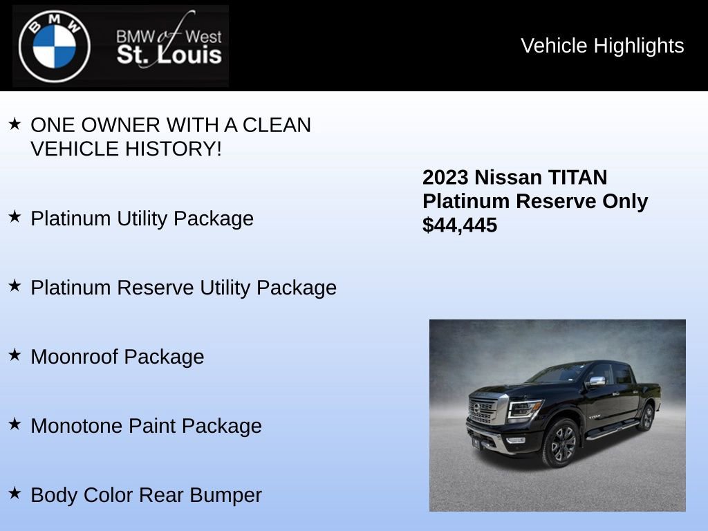 Used 2023 Nissan Titan Platinum Reserve w/ Moonroof Package image 8