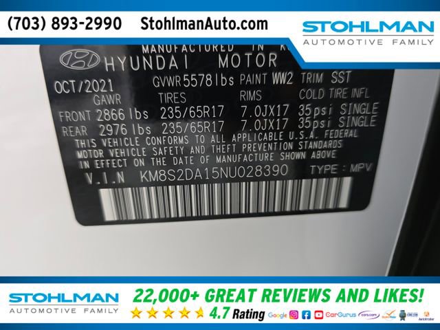 Used 2022 Hyundai Santa Fe Blue AWD/4WD image 37