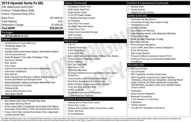 Used 2019 Hyundai Santa Fe SEL FWD image 10