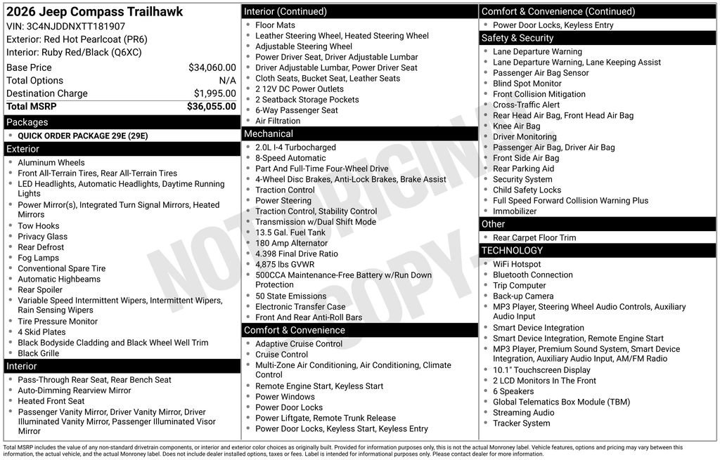 Certified 2026 Jeep Compass Trailhawk AWD/4WD image 40
