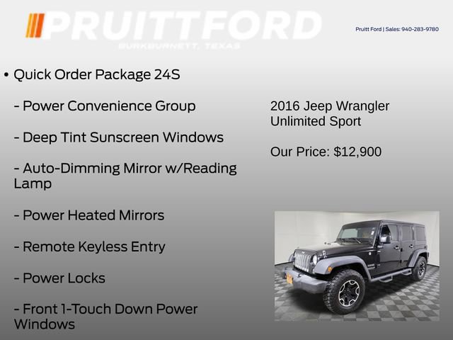 Used 2016 Jeep Wrangler Unlimited Sport AWD/4WD image 7