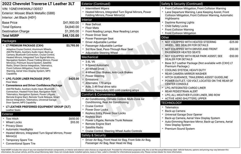 Used 2022 Chevrolet Traverse LT w/ LT Premium Package image 11