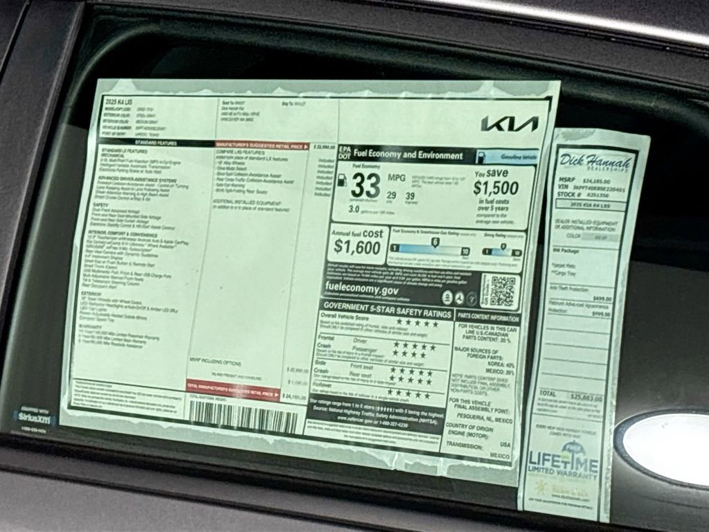 New 2025 Kia K4 LXS image 23