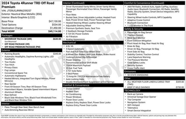 Used 2024 Toyota 4Runner TRD Off-Road Premium w/ Moonroof Package image 39