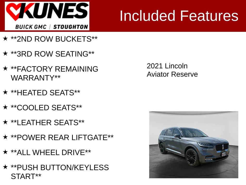 Used 2021 Lincoln Aviator Reserve w/ Equipment Group 208A AWD/4WD image 3