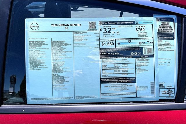 New 2026 Nissan Sentra SR w/ Floor Mat Package FWD image 14
