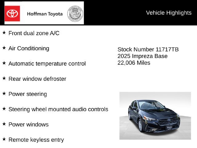 Used 2025 Subaru Impreza 2.0i AWD/4WD image 10