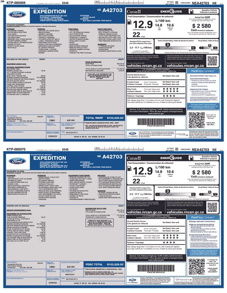 Used 2022 Ford Expedition Max Platinum AWD/4WD image 65