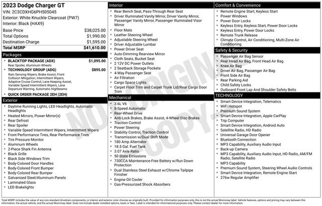 Used 2023 Dodge Charger GT w/ Blacktop Package RWD image 31
